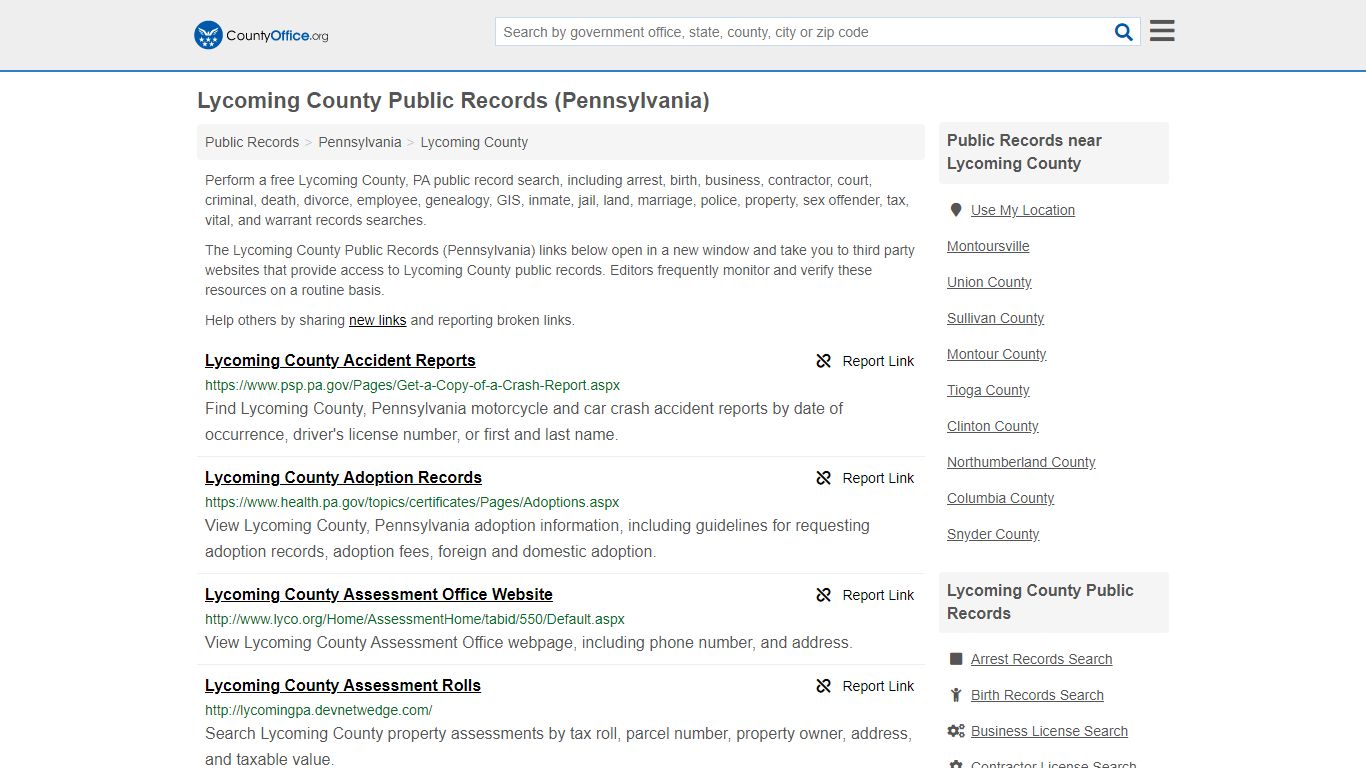Public Records - Lycoming County, PA (Business, Criminal ...